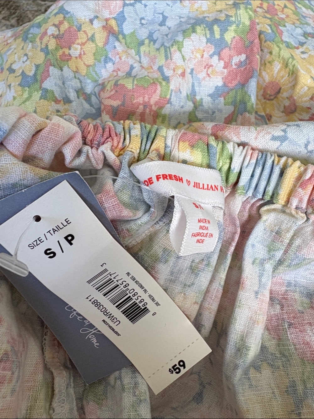 Joe Fresh Pastel Floral Puff-Sleeve Square-Neck Dress - Picture 3 of 3